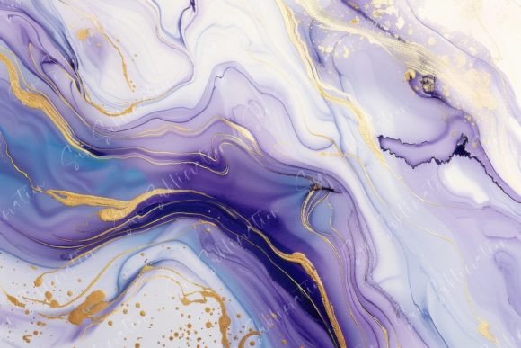 Abstract Purple and Gold Swirls: Elevating Your Visual Projects with Ethereal Elegance