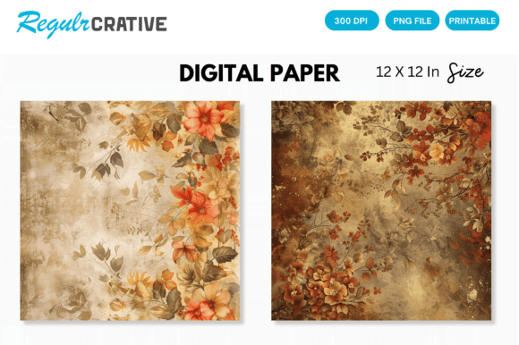 Autumn and Soft Golden PNG Digital Paper Evaluation