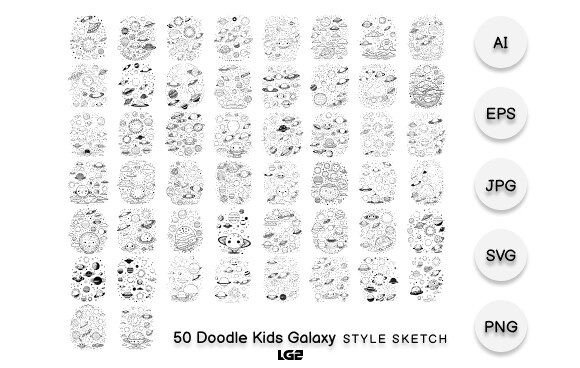 Doodle Kids Galaxy Element Draw Black