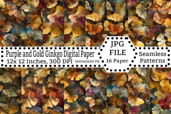Evaluating Purple and Gold Ginkgo Digital Paper for Creative Projects