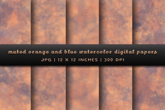 Muted Orange and Blue Digital Papers