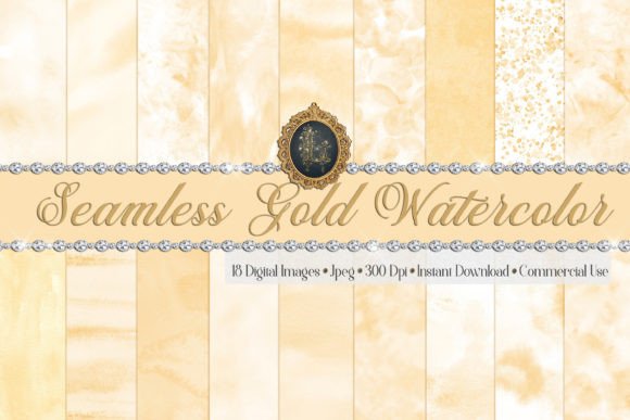 Seamless Gold Watercolor Papers