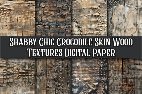 Shabby Chic Crocodile Skin Wood Textures: Unveiling the Digital Paper Set