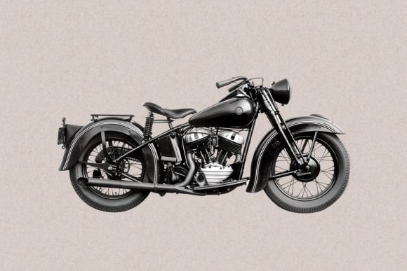 Vintage Classic Motorcycle PNG Assets