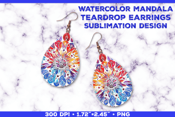 Watercolor Mandala Teardrop Earrings: A Fusion of Art and Adornment
